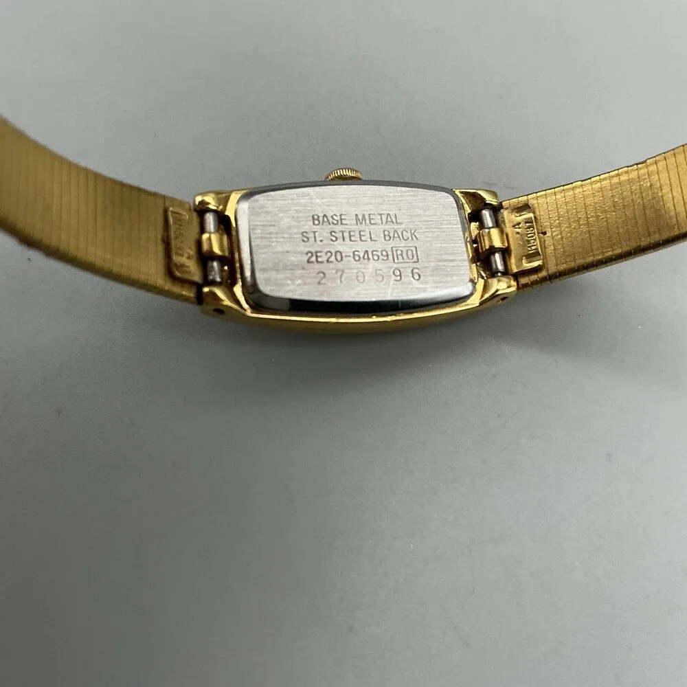 Vtg Seiko Womens Watch 11mm Champagne Dial Gold Tone 2E20-6469 New Battery 6